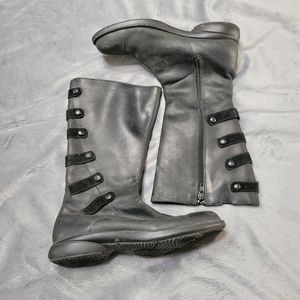 Merrell Captiva Waterproof Leather Boots Women Size 7 Black Mid Calf Comfort Zip